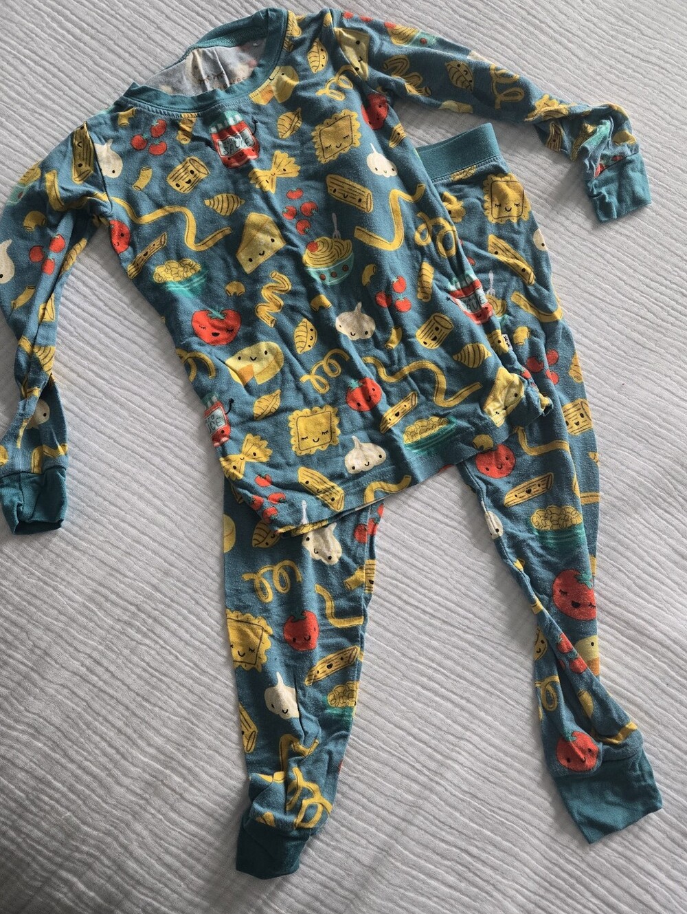 Little Sleepies Long Sleeve Pajama Set in Pasta Party — 2T | EUC